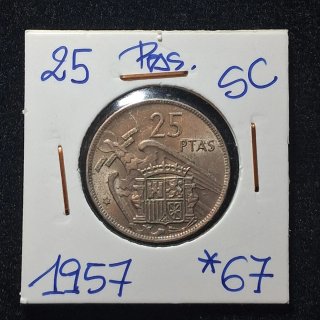 Moneda 25 Pesetas 1957 *67
