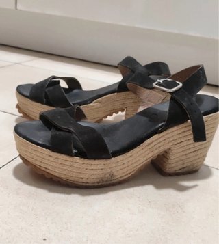 Sandalias de Plataforma Negras Talla 40