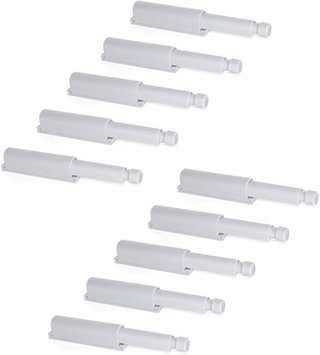 Emuca - Sistema push para puerta de mueble con pistón amortiguador, gris, Set de 10 piezas