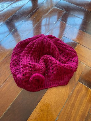Gorro de punto fucsia