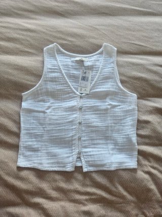 Blusa sin mangas blanca Lefties