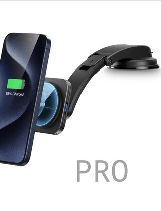Caricabatterie Wireless Magnetico HaloLock ESR per cruscotto, compatibile con MagSafe, supporto per cruscotto compatibile con iPhone 15/15 Plus/15 Pro/15 Pro Max e iPhone 14/13/12, Nero