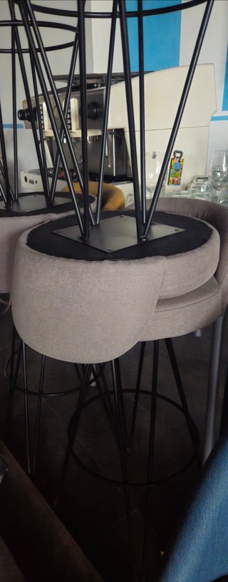 Set de 2 Sillas Altas Gris y Mostaza