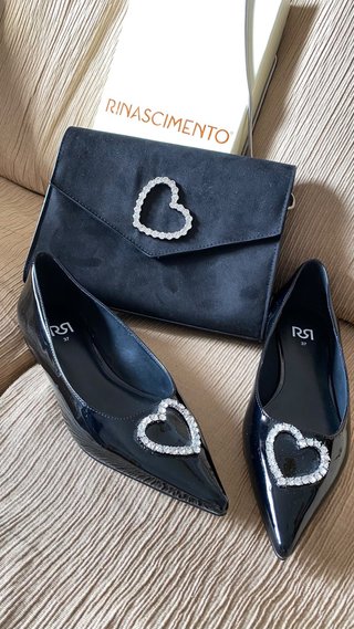 Set Bolso y Zapatos Rinascimento Negro Talla 37