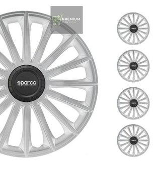SPARCO Tapacubos 14" pulgada Kit plata Embelecedores