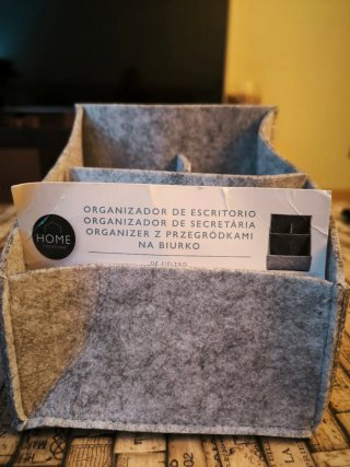 Organizador de Escritorio de Fieltro Gris