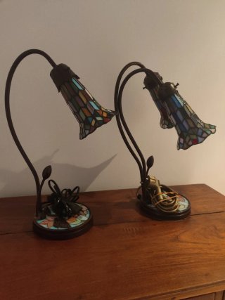 Set de 2 Lámparas de Mesa Estilo Tiffany