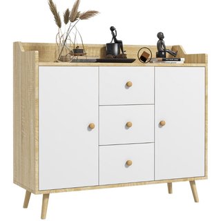 Credenza Moderna in Truciolato e Legno di Pino con
