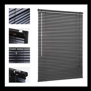 2 Persianas de Aluminio sin Taladro negras. NUEVAS