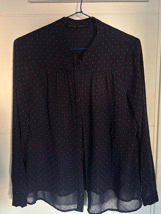 Camisa Zara Azul con Estampado