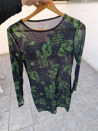 Vestido de manga larga con estampado