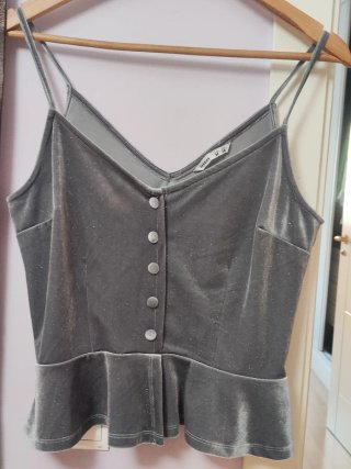 Top de terciopelo gris Lefties