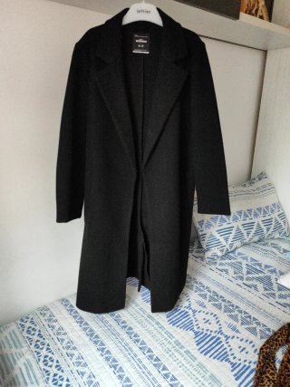 Abrigo de paño negro Lefties