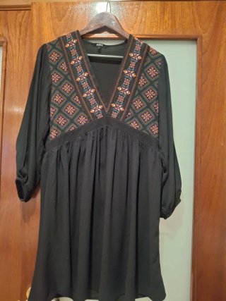 Vestido Desigual Negro con estampados