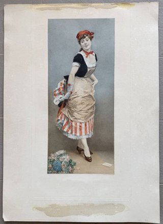 Joven con máscara, reproducción según Madrazo
