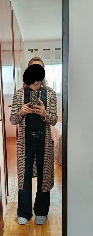Chaqueta larga estampada
