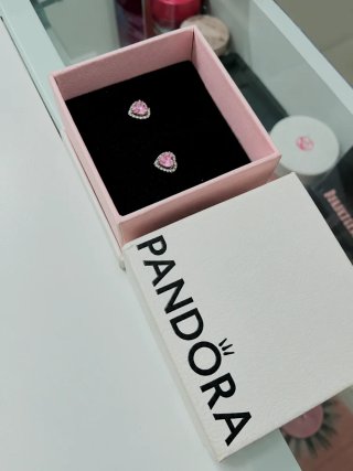 Pendientes Pandora Corazón Rosa