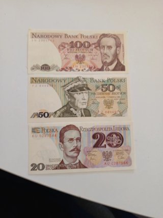 Set de 3 Billetes de Polonia (1982-1986)