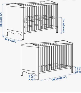 Cuna Ikea +Colchon+ Funda bajera impermeable