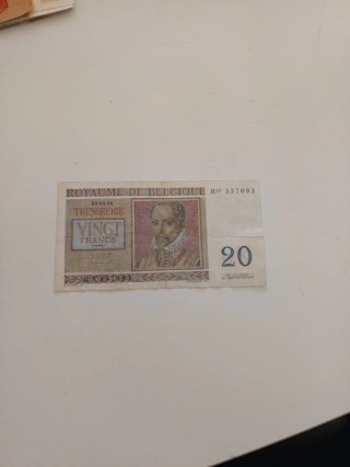 Billete de 20 Francos Bélgica 1956