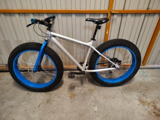Bicicleta Fat Bike Plateada y Azul