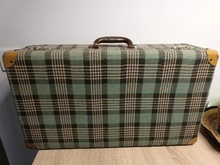 Maleta Antigua Estampado Cuadros