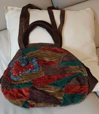 Bolso de Ante Multicolor Ovalado