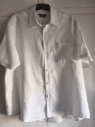 Camisa de lino blanca de hombre