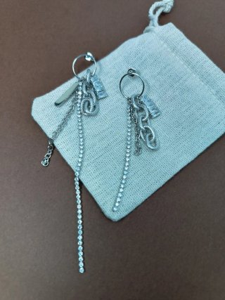 Pendientes Largos de Cadenas Plateados