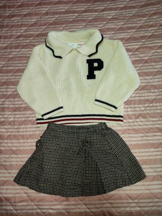 Conjunto Zara Jersey y Falda Pantalón 2 Años