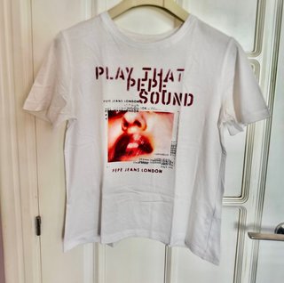 Camiseta Pepe Jeans Blanca Estampado Labios