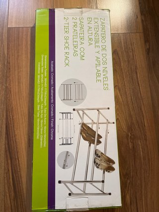 Zapatero de dos niveles extensible y apilable