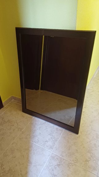 Espejo Rectangular con Marco de Madera