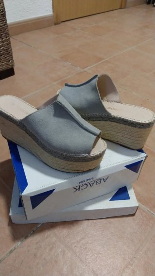 Sandalias Plataforma Gris azulado Talla 38