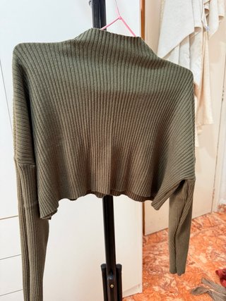 Jersey de punto verde oliva