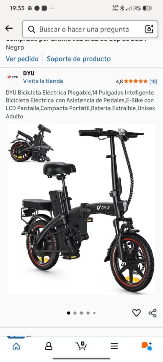 Bicicleta Eléctrica Plegable DYU 14 Pulgadas