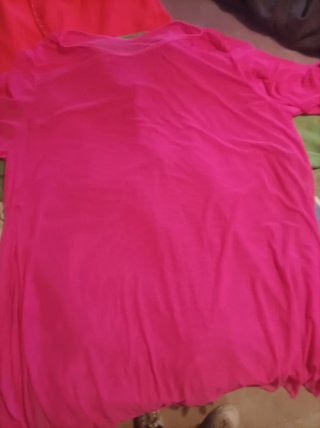 Camiseta vestido semitransparente Rosa