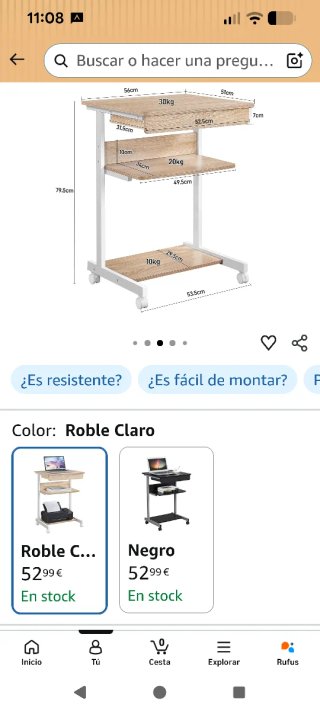 Mesa de Ordenador con Ruedas. Como nueva.