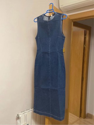 Vestido vaquero midi ajustado