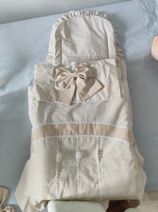 Saco para Capazo en Tono Beige y caramelo