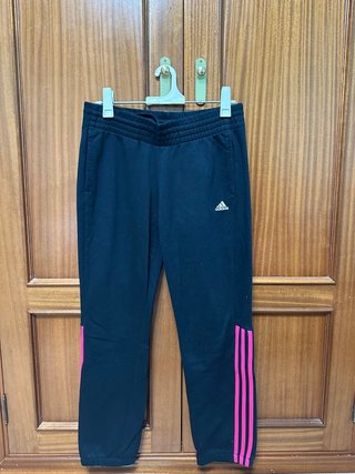 Pantalón de Chándal Adidas Negro y Rosa