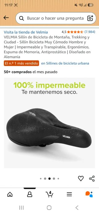 Sillín de Bicicleta Velmia