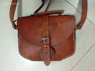 Bolso Bandolera Vintage de Piel Marrón