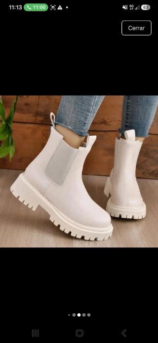 Botines Chelsea Borras Blancos Talla 41