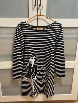 Vestido de rayas con estampado