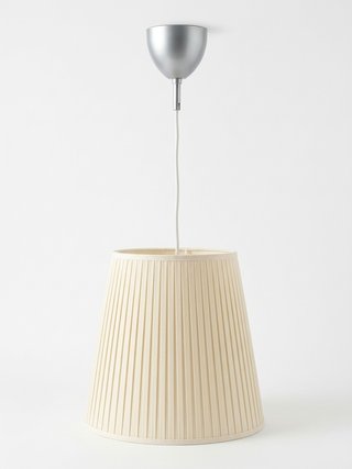 Lámpara de techo beige/gris de tela