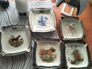 Set de 5 Ceniceros Vintage de Plata de Ley