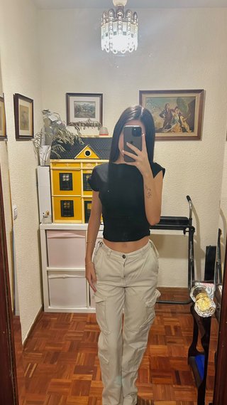Pantalón Cargo Stradivarius Beige Talla 32
