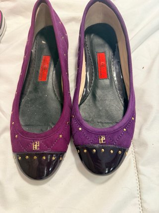 Manoletinas Carolina Herrera Moradas AUTENTICO