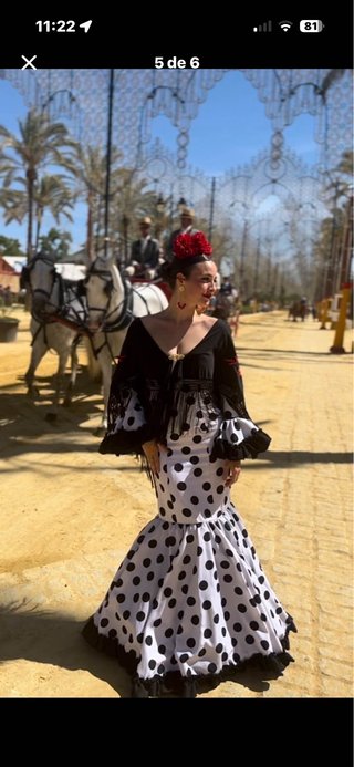 Traje de gitana negro y blanco